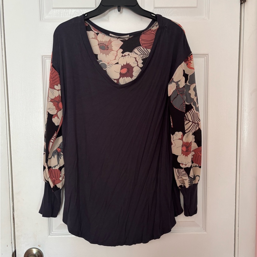 Floral Sleeve Women's Top